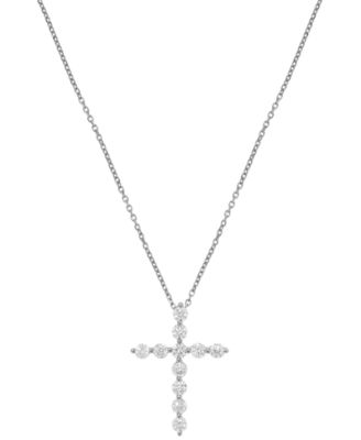 Колье Macy's Cross с бриллиантовой подвеской (1/2 карата) из белого золота 14 карат (также из желтого золота 14 карат) золото