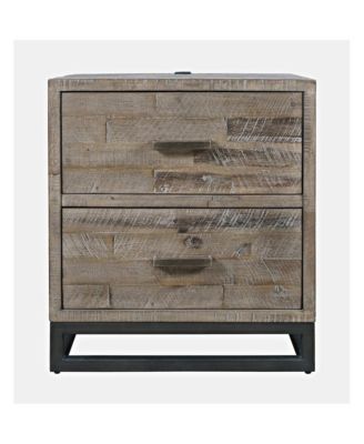 Прикроватная тумбочка из цельного дерева Jofran Modern Coastal 25" с USB-зарядкой