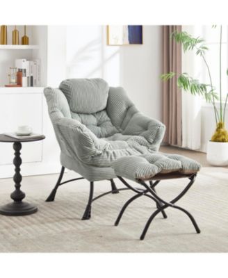 Ленивое кресло для отдыха Streamdale Furniture с пуфиком - Светло-зеленый