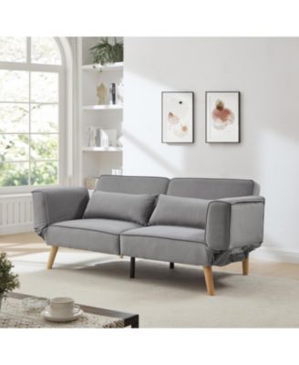 Streamdale Furniture 72,8" Диван-футон с регулируемыми подлокотниками Серый