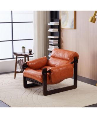 Винтажное кожаное кресло для отдыха Streamdale Furniture