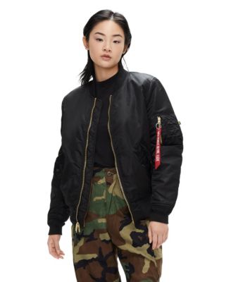 Женская куртка-бомбер Alpha Industries Ma-1 черного цвета