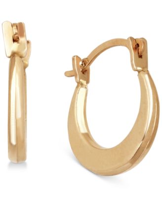 Small Round Hoop Earrings in 14k Gold 