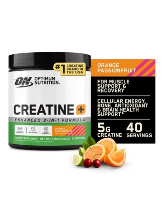 Креатин моногидрат в порошке Optimum Nutrition с добавлением апельсиновой маракуйи, 40 порций без красителя