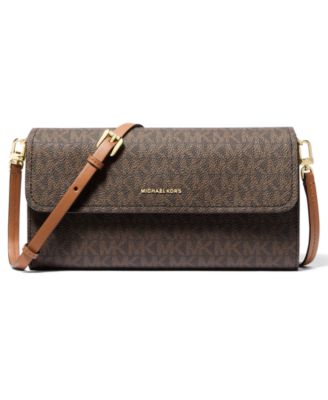 Очень большая сумка через плечо для телефона Michael Kors Jet Set East West коричневого цвета