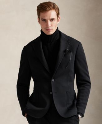 Мужская куртка Polo Ralph Lauren из двойной трикотажной ткани современного кроя, черного цвета