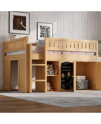 Кровать-чердак Streamdale Furniture со шкафом для хранения вещей и панелью для классной доски