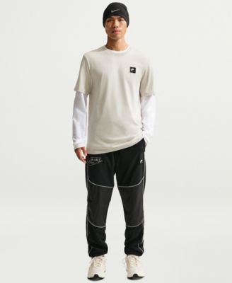Мужская футболка Nike с круглым вырезом и воздушными нашивками с коротким рукавом коричнево-бежевого цвета