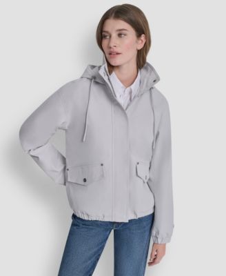Дождевик-бомбер DKNY Petite серого цвета