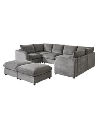 Современный модульный секционный диван Hulala Home Terencio 128.5" для хранения вещей с простой сборкой