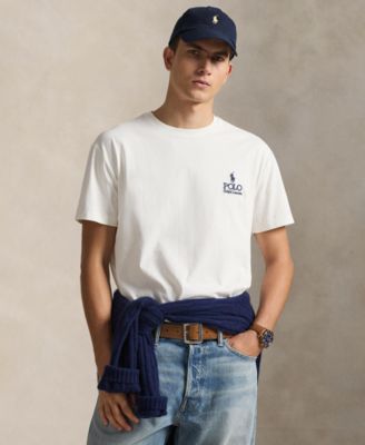 Мужская футболка Polo Ralph Lauren с графическим логотипом цвета слоновой кости/кремовый
