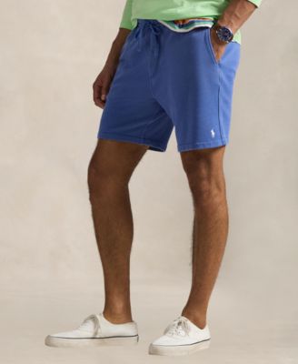 Мужские шорты Polo Ralph Lauren с вышивкой пони на завязках синего цвета