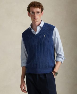 Мужской вязаный жилет Polo Ralph Lauren синего цвета