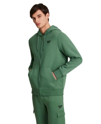 Мужская флисовая толстовка Reebok обычного покроя с капюшоном на молнии