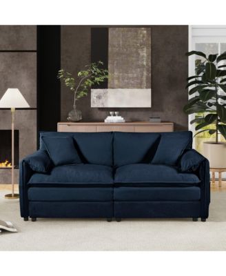 Диван-кровать Boyel Living Oversize из синели, Большой 2-местный диван Small Cloud, Современный удобный диван-кровать с глубоким сиденьем, комбинация 