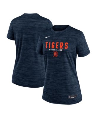 Женская футболка Nike Navy Detroit Tigers Authentic из коллекции Velocity Dri-FIT синего цвета