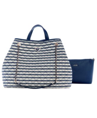 Большая сумка-тоут GUESS Giully Ii 2 в 1 синего цвета