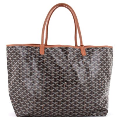 Подержанная сумка Goyard GM Saint Louis из холщового материала с покрытием коричневого цвета