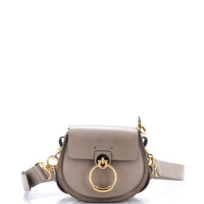 Бывшая в употреблении маленькая сумка Chloe Tess из кожи коричнево-бежевого цвета