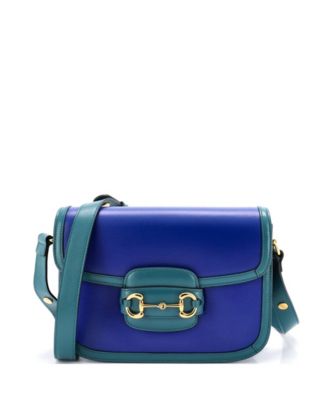 Бывшая в употреблении сумка Gucci Small Horsebit 1955 года выпуска, кожаная, синяя