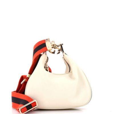 Маленькая сумка-атташе Gucci через плечо, бывшая в употреблении, белая кожаная