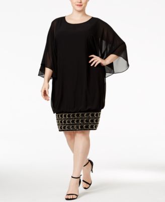 msk plus size beaded shift dress