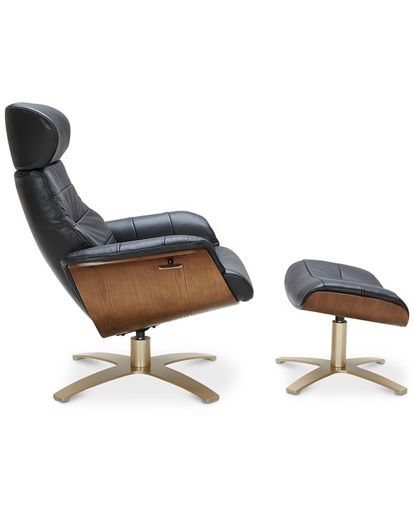 Furniture Annaldo Leather Swivel Chair & Ottoman 2Pc. Set & Reviews