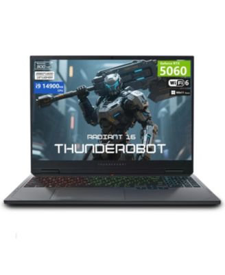 Традиционный ноутбук THUNDEROBOT Radiant 16 с диагональю 16 дюймов, Intel Core i9, 32 ГБ оперативной памяти, NVIDIA GeForce RTX 5060, 2 ТБ SSD-накопителя, Windows 11 Home, 300 Гц - черный
