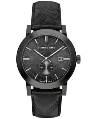 burberry leather strap watch women's