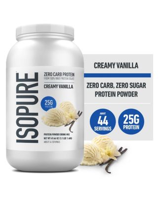 Isopure Zero Carb Чистый изолят сывороточного протеина в порошке, без лактозы, без глютена, Витамины, Сливочно-ванильный, 25 г белка на порцию, 44 порции без красителя