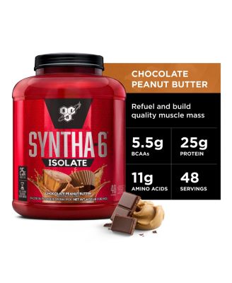 Протеиновый порошок BSN SYNTHA-6 Isolate, содержащий изолят сывороточного протеина, изолят молочного протеина, шоколадно-арахисовое масло, 48 порций без красителя