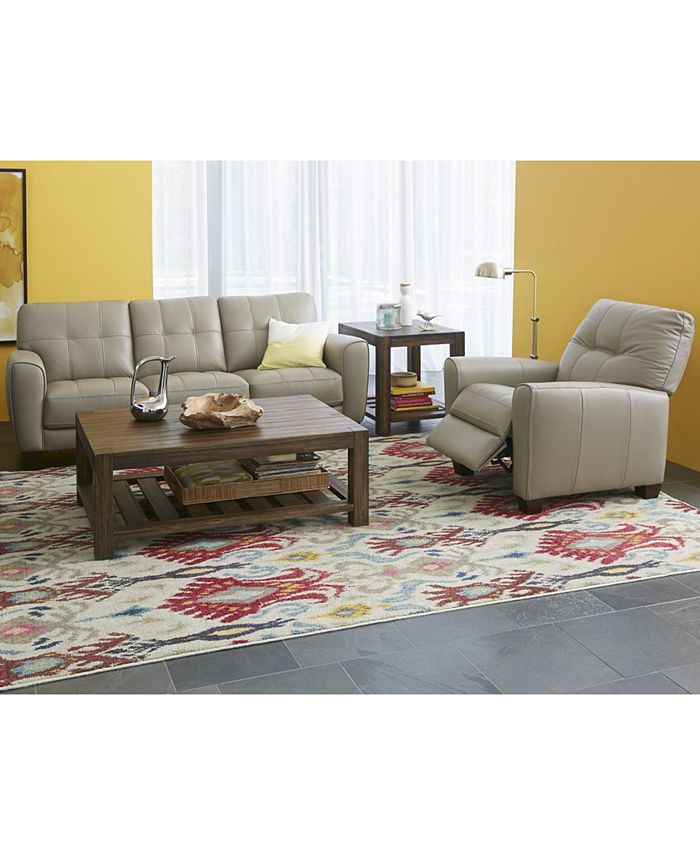 Furniture Kaleb Tufted Leather Recliner, Created for Macy's & Reviews