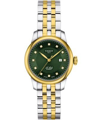 Женские часы Tissot Le Locle автомат, 29 мм, зеленые