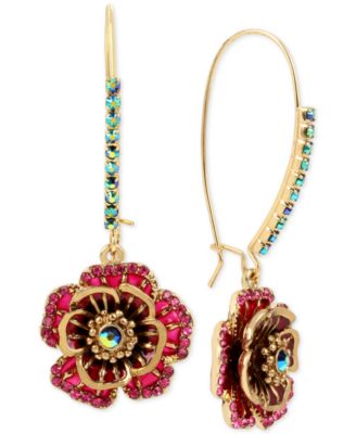 betsey johnson crystal drop earrings