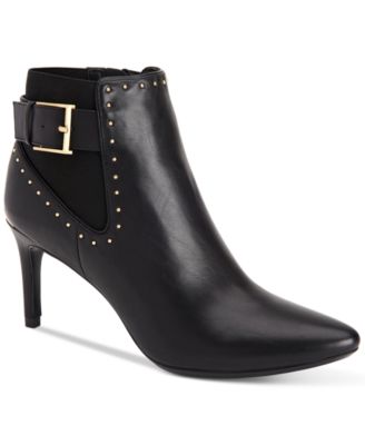 studded pointed toe booties