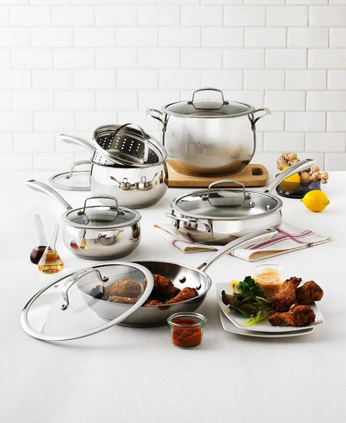 Belgique Stainless Steel 11-Pc. Cookware Set, Created for Macy's Belgique Stainless Steel Cookware Reviews