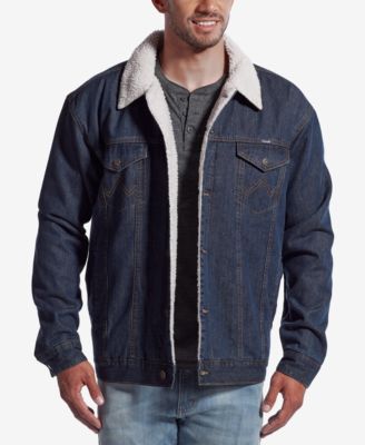 wrangler western sherpa lined denim jacket