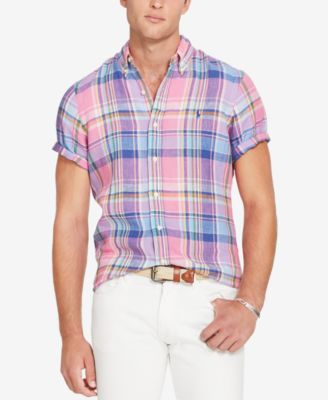 polo ralph lauren men's short sleeve button down shirt