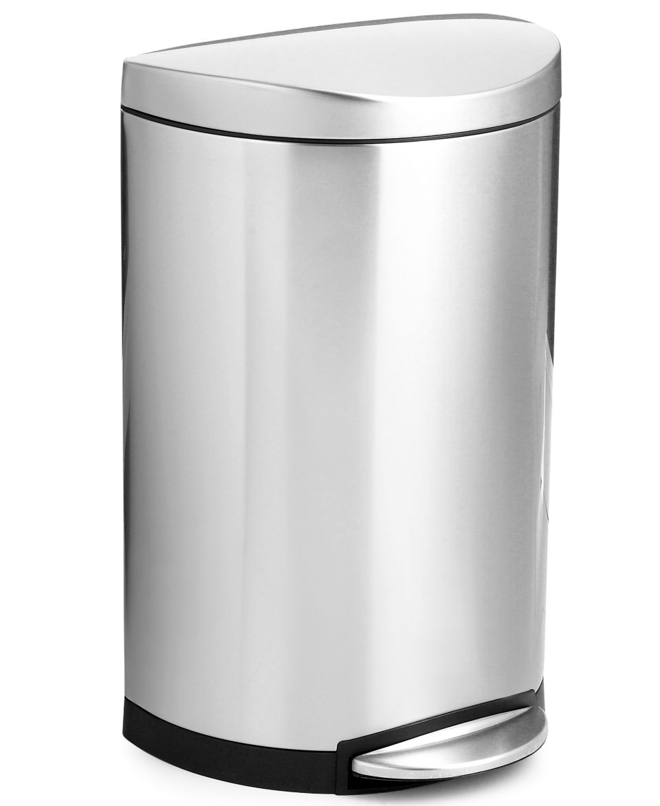 simplehuman Deluxe Semi Round Step Trash Can, 40 Liter