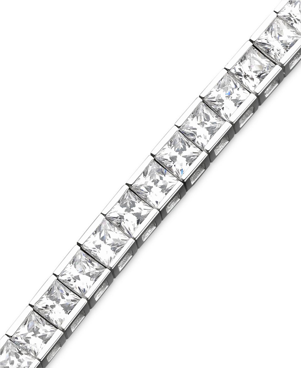 CRISLU Childrens Bracelet, Platinum Over Sterling Silver Heart Cubic