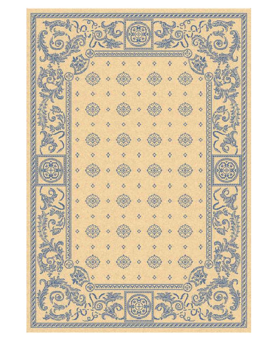 Area Rug, Courtyard Indoor/Outdoor CY1356 Ivory/Blue 7 10 x 11