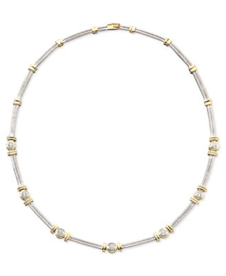 Macy's Diamond Necklace in 14k Two-Tone 