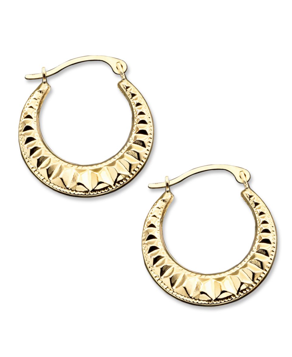 10k Gold Small Polished Swirl Hoop Earrings   Earrings   Jewelry