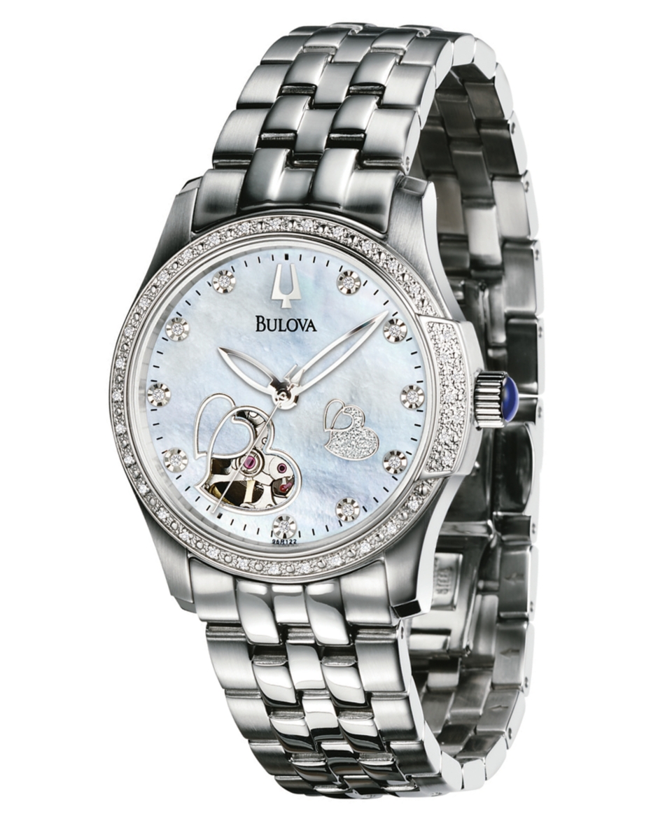 Bulova Watch, Womens Automatic Stainless Steel Bracelet 34mm 96R122