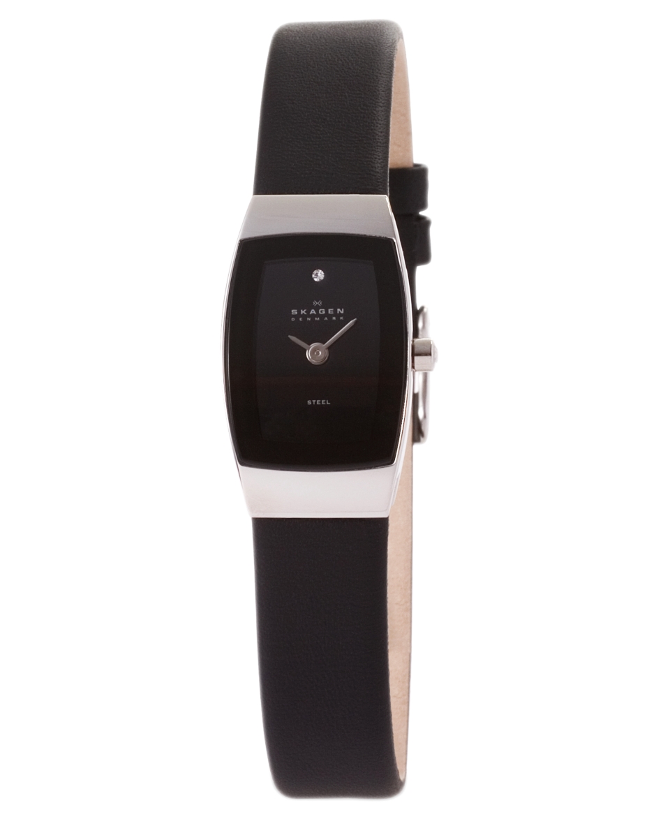 Skagen Denmark Watch, Womens Black Leather Strap 271SSLB