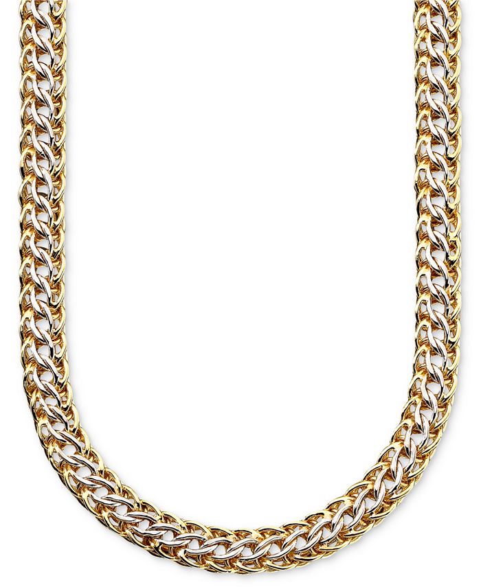 Italian Gold 14k Gold over Sterling Silver and Sterling Silver Necklace