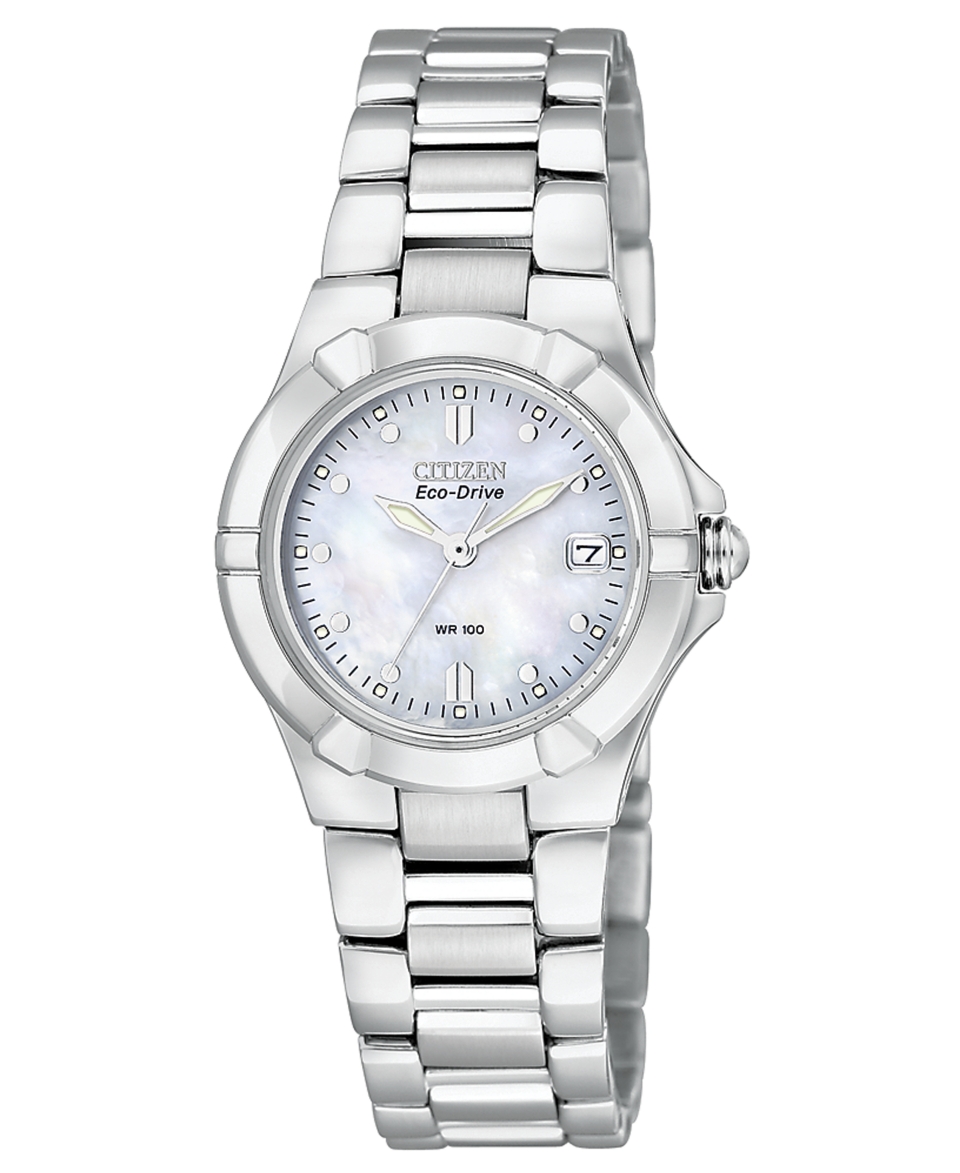 Citizen Watch, Womens Eco Drive Stainless Steel Bracelet 25mm EW1530