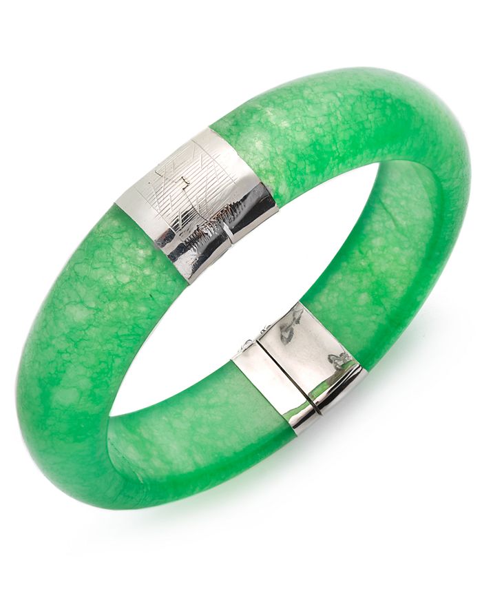Macy's Sterling Silver Bracelet, Jade Bangle & Reviews Bracelets