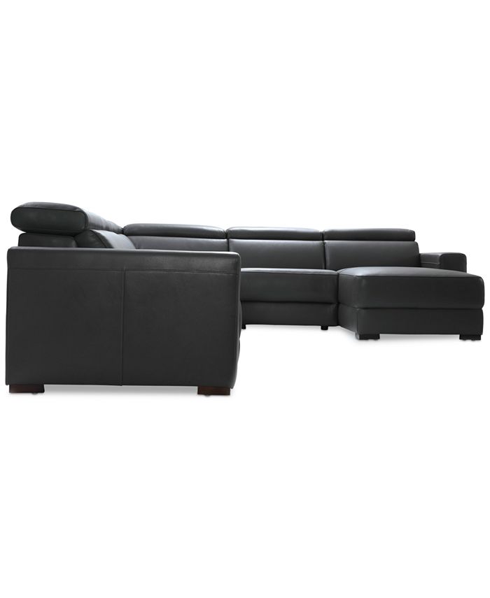 Furniture Nevio 6-pc Leather Sectional Sofa with Chaise 1 