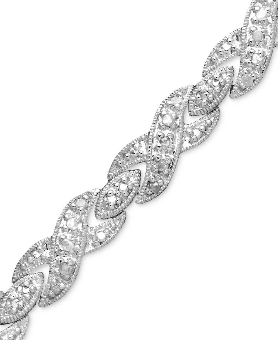 Victoria Townsend Sterling Silver Bracelet, Diamond X (1/4 ct. t.w.)